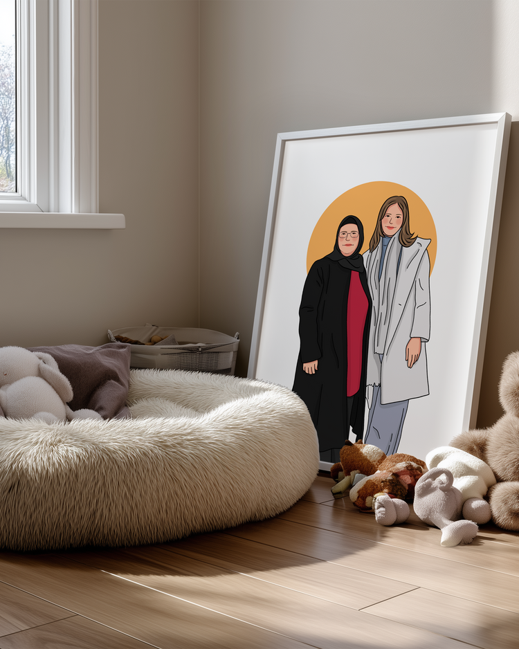 Annelere Özel Çizim Karikatür Poster Tablo