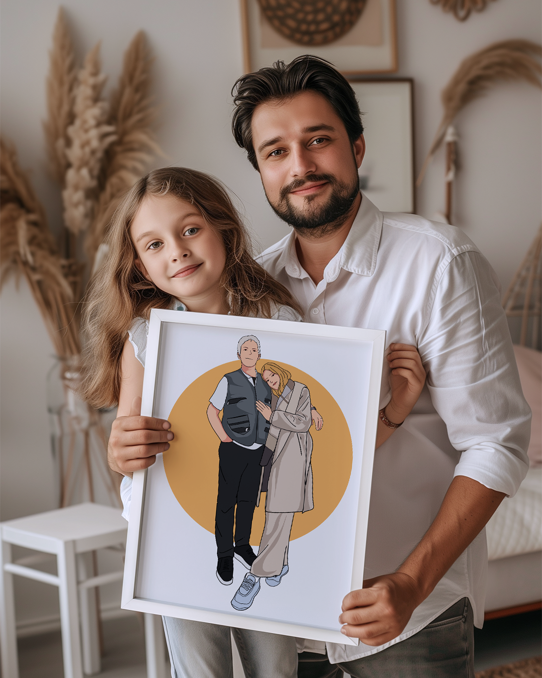 Babalara Özel Çizim Karikatür Poster Tablo