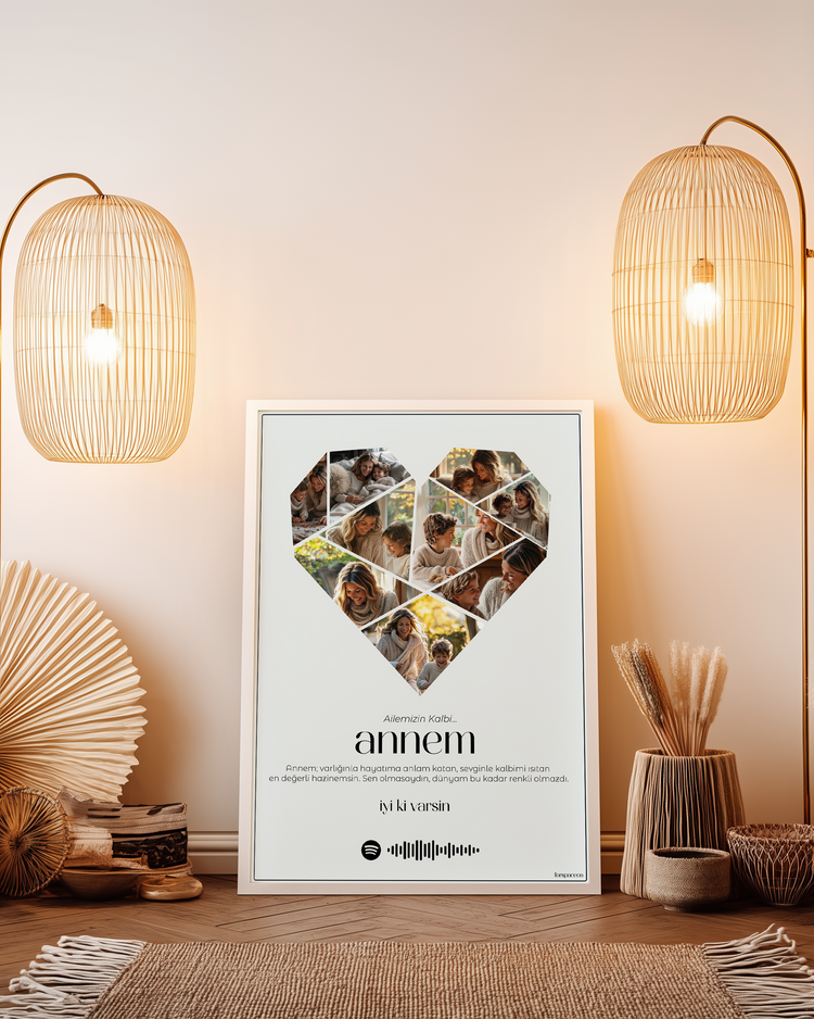 Annelere Özel 9 Fotoğraflı Kolaj Poster Tablo