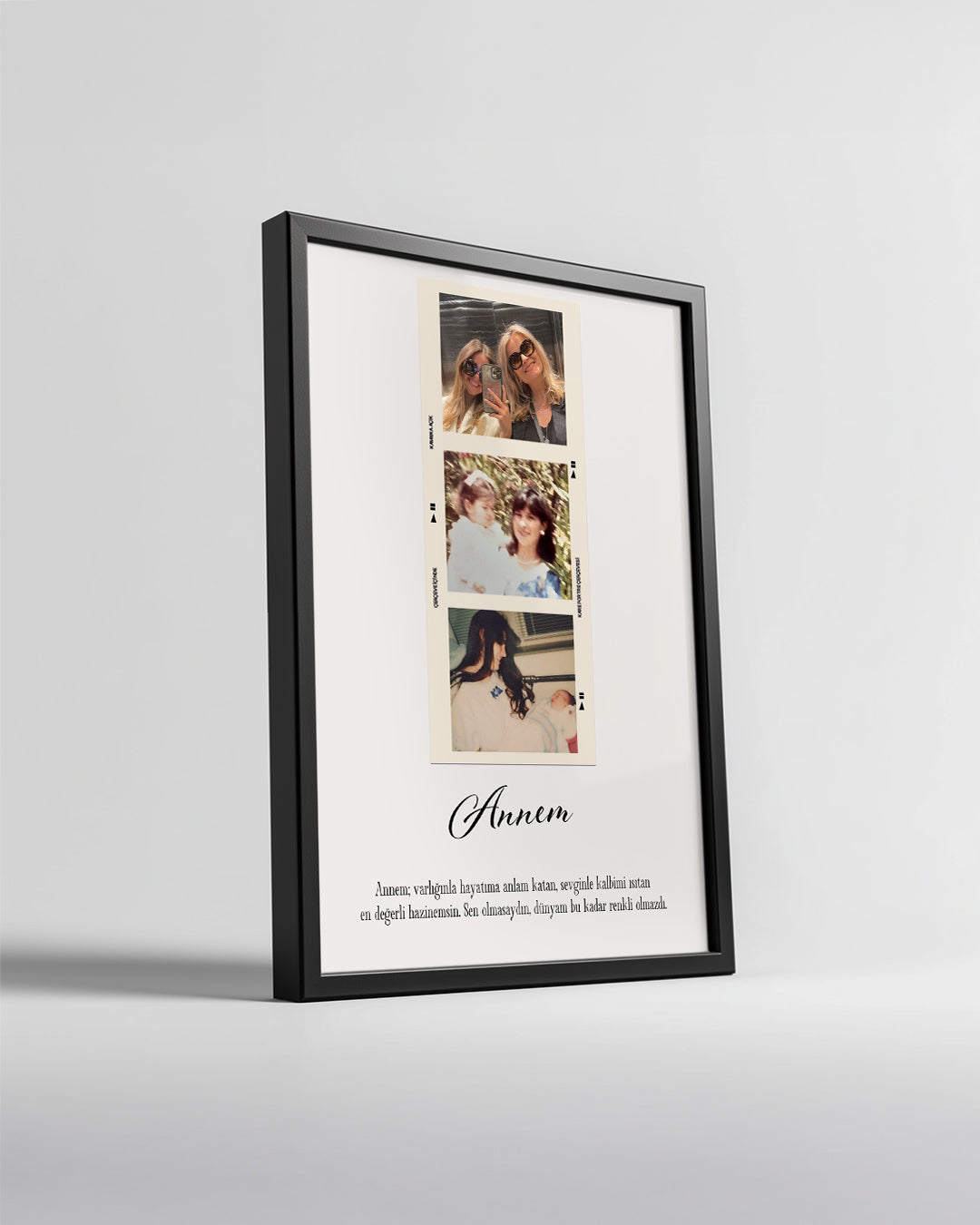 3 Fotoğraflı Annem Anı Poster Tablosu Poster Tablosu
