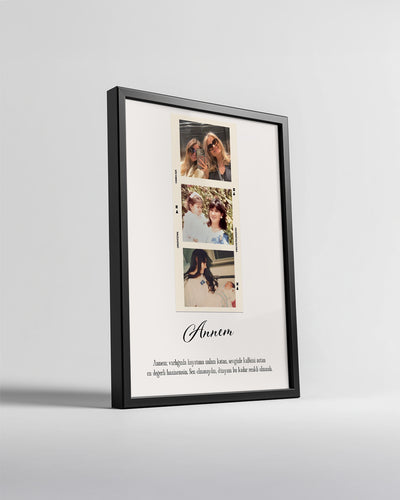 3 Fotoğraflı Annem Anı Poster Tablosu Poster Tablosu