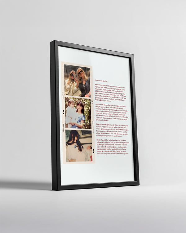 3 Fotoğraflı Anneye Mektup Poster Tablosu Poster Tablosu