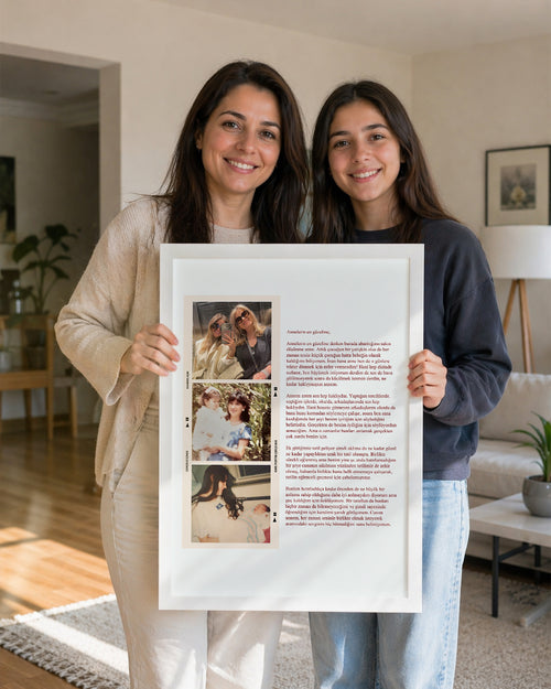 3 Fotoğraflı Anneye Mektup Poster Tablosu Poster Tablosu