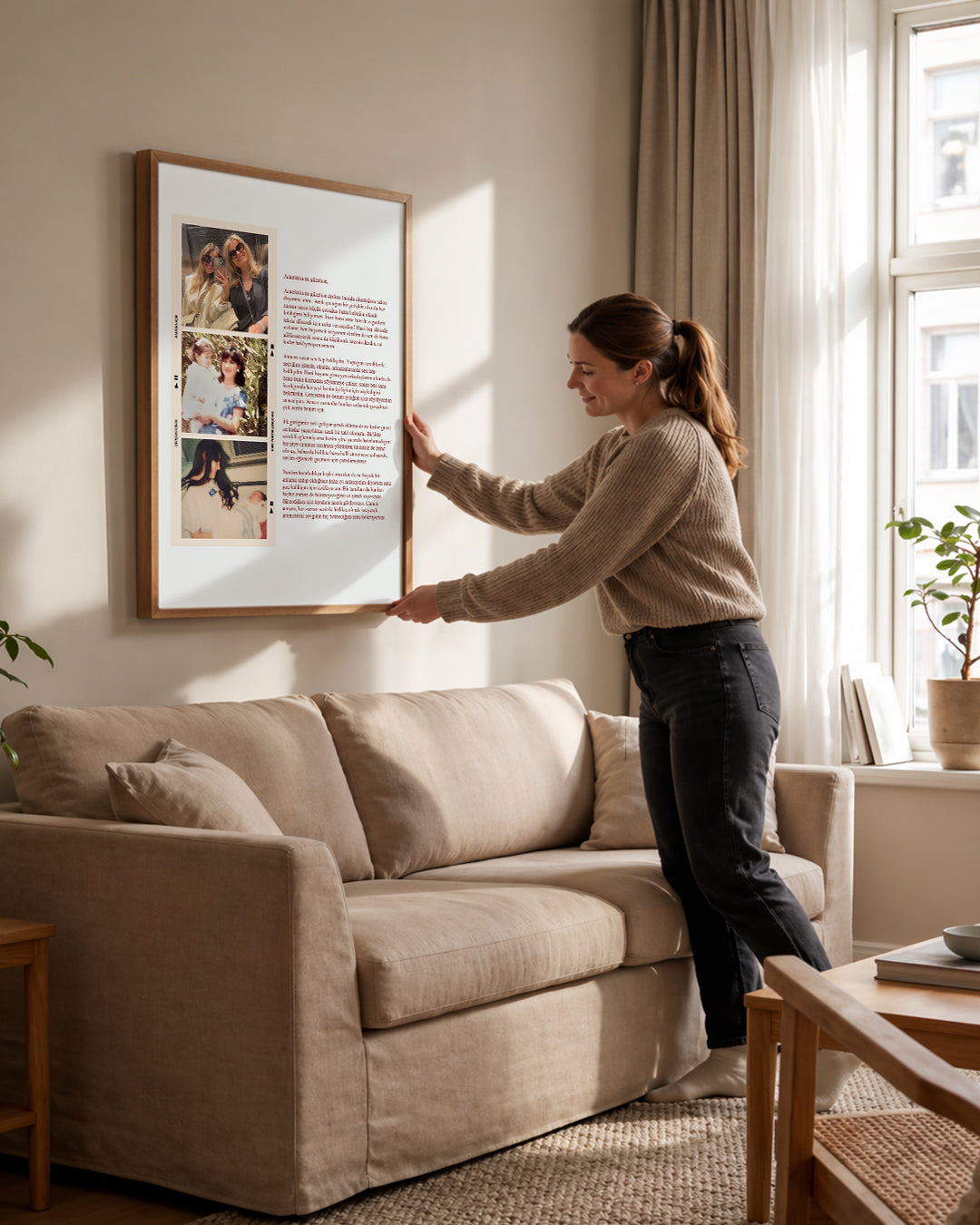 3 Fotoğraflı Anneye Mektup Poster Tablosu Poster Tablosu