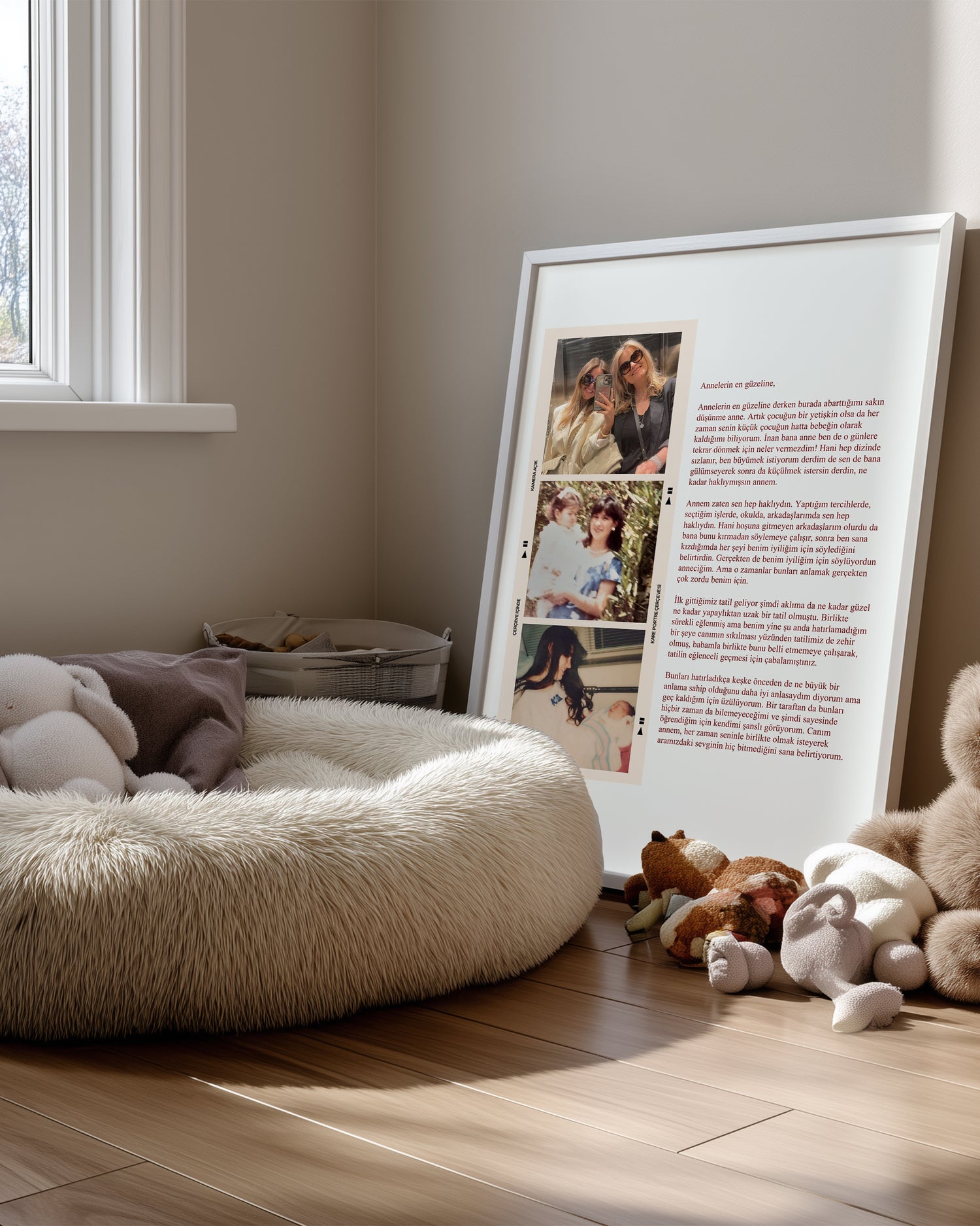 3 Fotoğraflı Anneye Mektup Poster Tablosu Poster Tablosu