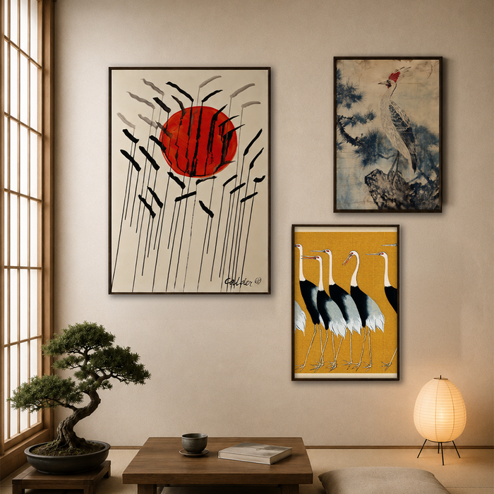 Japon Sanatı 3'lü Poster Tablo Seti