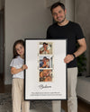 3 Fotoğraflı Babam Anı Poster Tablosu
