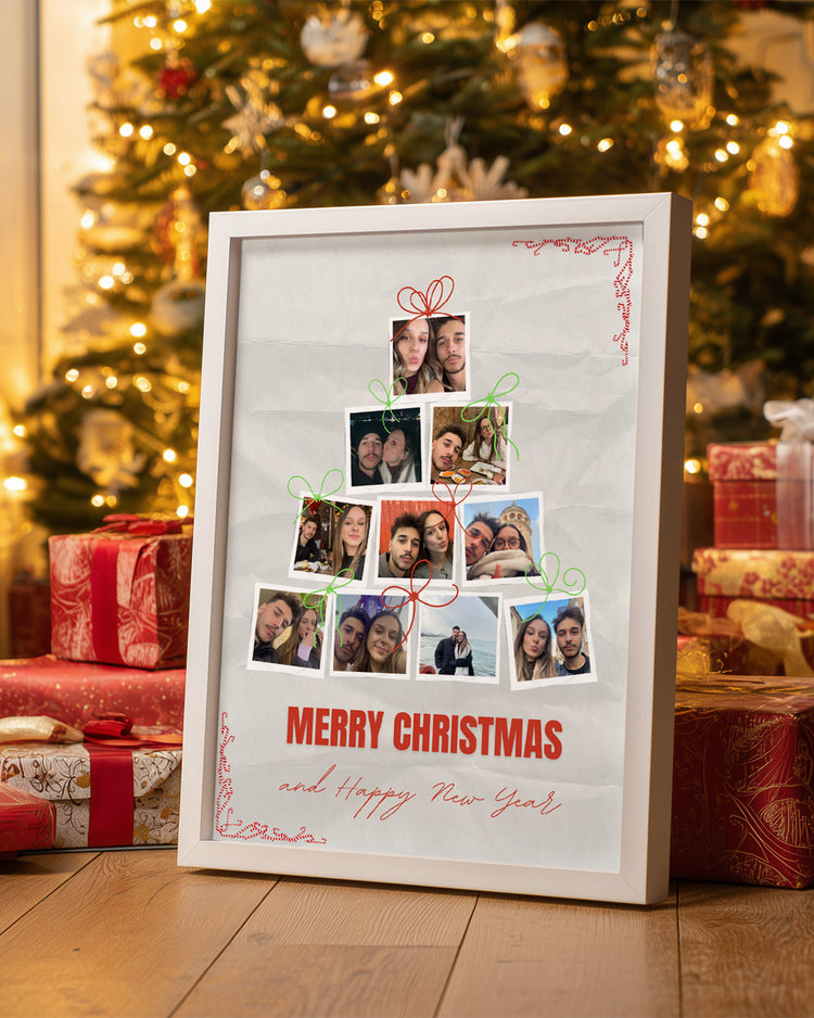 Yılbaşı Hediye Ağacı – Polaroid Fotoğraf Poster Tablosu