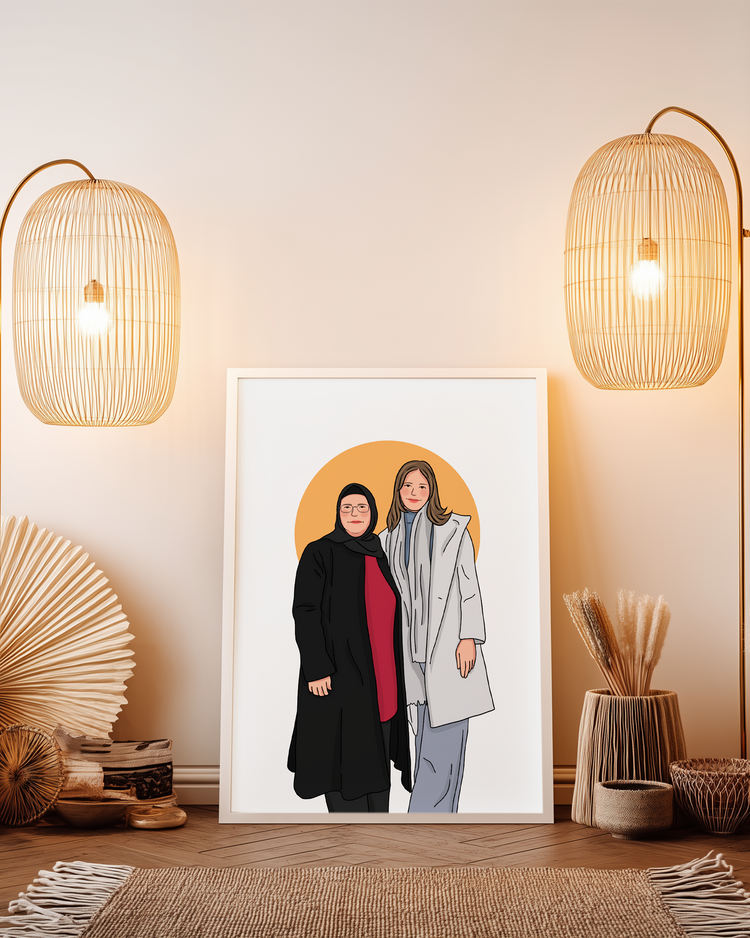 Annelere Özel Çizim Karikatür Poster Tablo