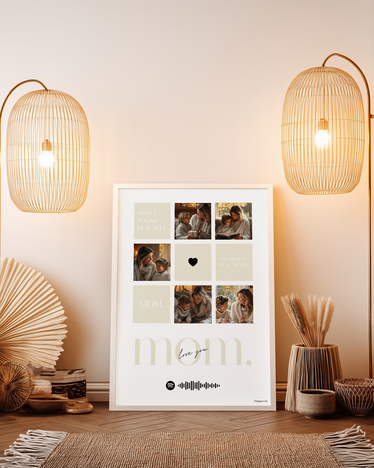 Annelere Özel 5 Fotoğraflı Kolaj Poster Tablo