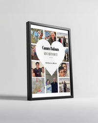10 Fotoğraflı Canım Babam Kalp Kolaj Poster Tablosu