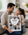 10 Fotoğraflı Canım Babam Kalp Kolaj Poster Tablosu