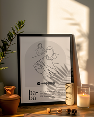 Babalara Özel Line Art Çizim Poster Tablosu