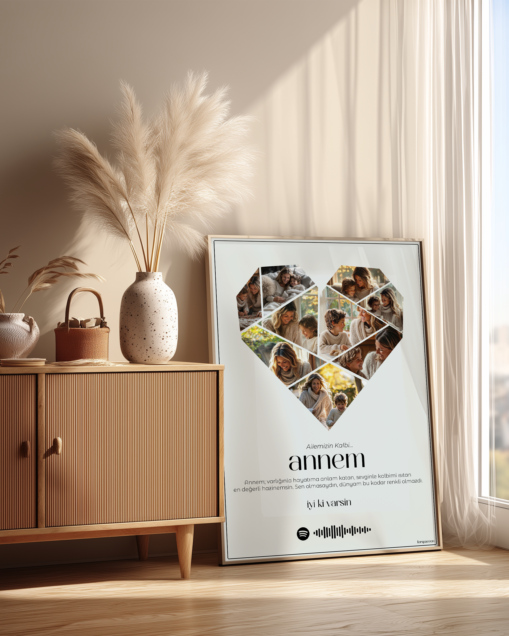 Annelere Özel 9 Fotoğraflı Kolaj Poster Tablo