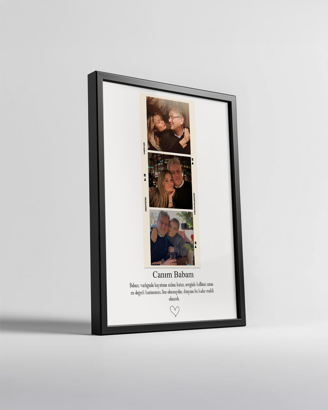 Babama Özel 3 Fotoğraflı Anı Poster Tablosu