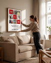 6 Fotoğraflı MUM Yazılı Kırmızı Kolaj Poster Tablosu Poster Tablosu