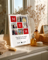 6 Fotoğraflı MUM Yazılı Kırmızı Kolaj Poster Tablosu Poster Tablosu
