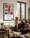 6 Fotoğraflı MUM Yazılı Kırmızı Kolaj Poster Tablosu Poster Tablosu