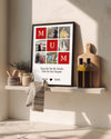 6 Fotoğraflı MUM Yazılı Kırmızı Kolaj Poster Tablosu Poster Tablosu
