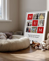 6 Fotoğraflı MUM Yazılı Kırmızı Kolaj Poster Tablosu Poster Tablosu