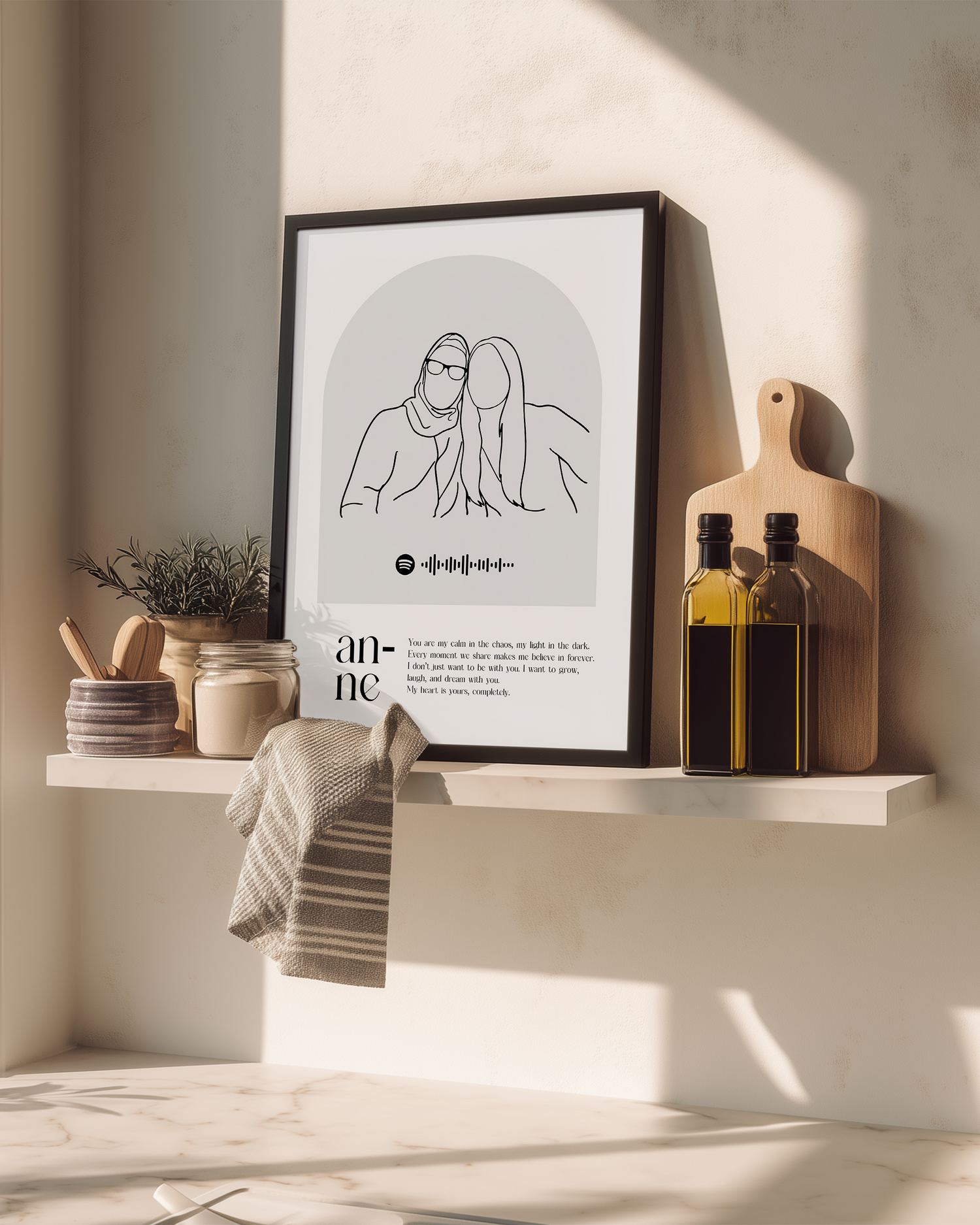 Annelere Özel Line Art Çizim Poster Tablosu