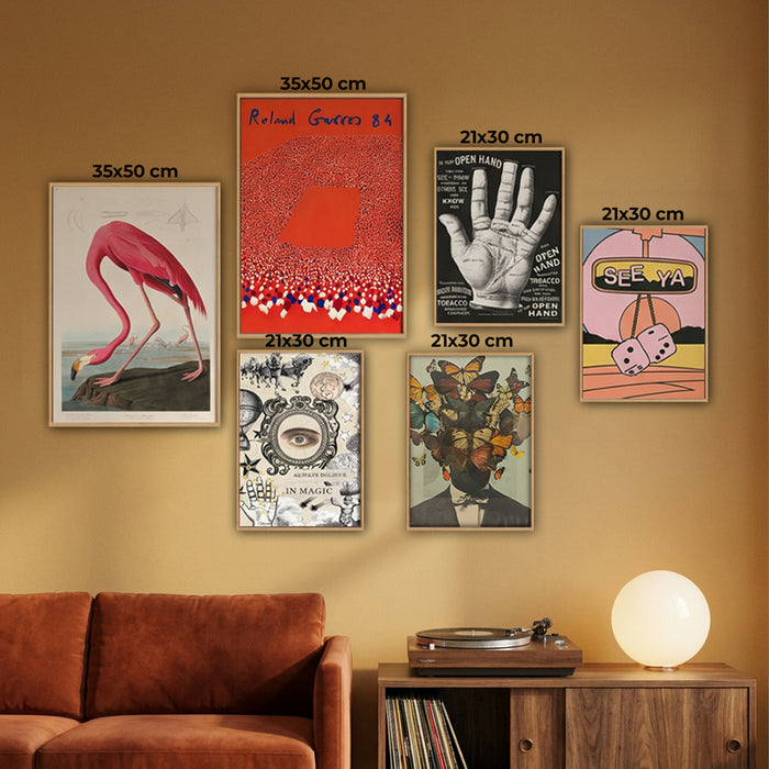 Retro & Vintage 6'lı Poster Tablo Seti ölçüleri