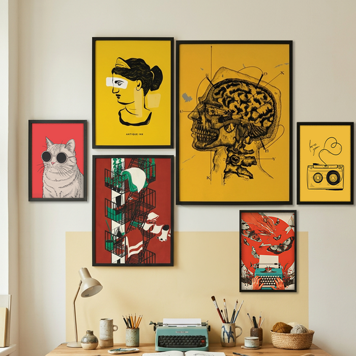 Çizim 6'lı Poster Tablo Seti