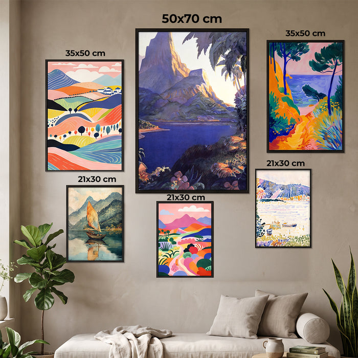 Doğa & Manzara 6'lı Poster Tablo Seti ölçüleri