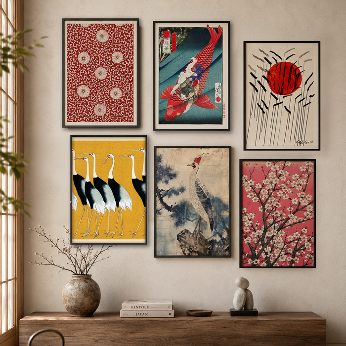 Japon Sanatı 6'lı Poster Tablo Seti