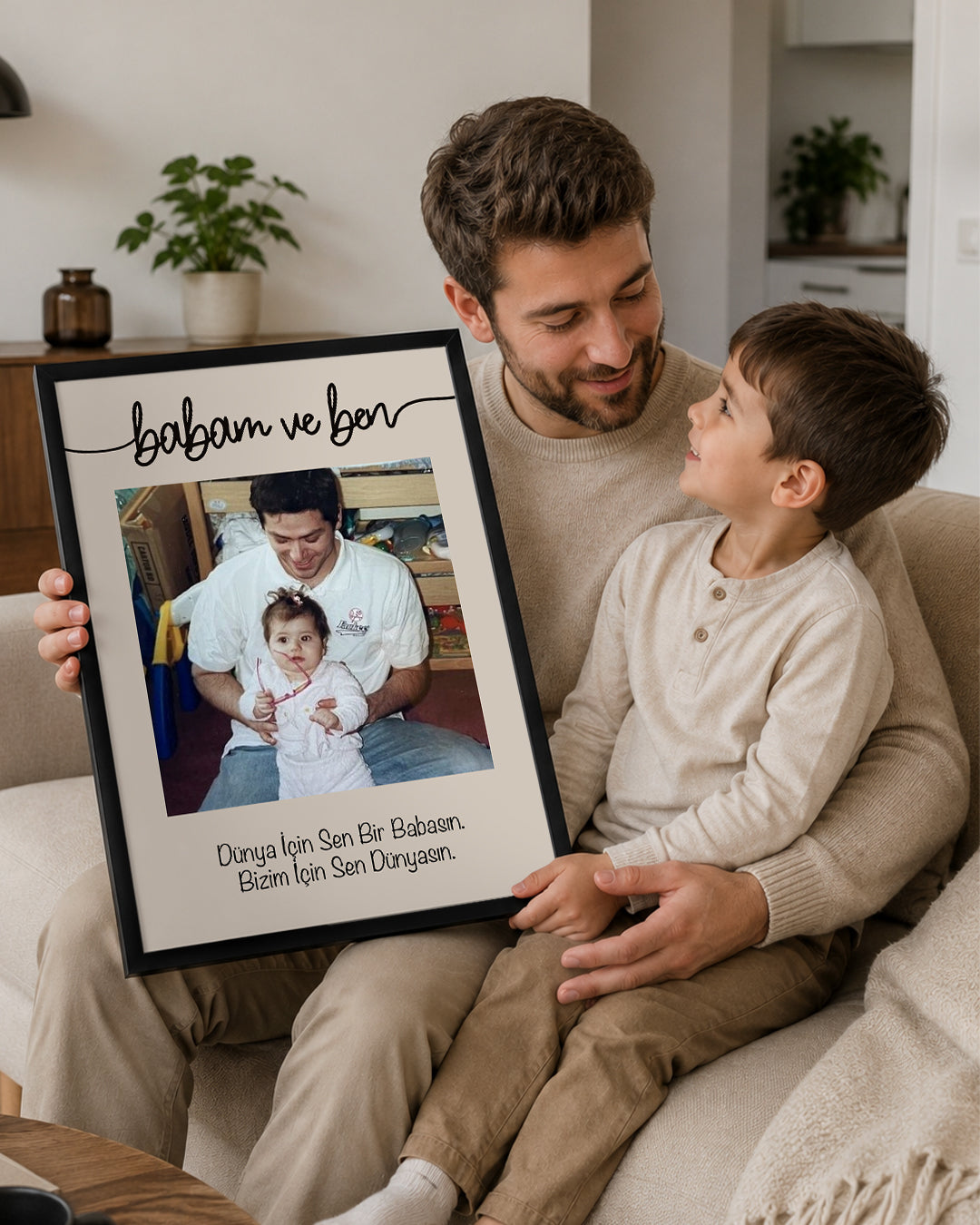 Babam ve Ben Sözlü Fotoğraflı Poster Tablosu