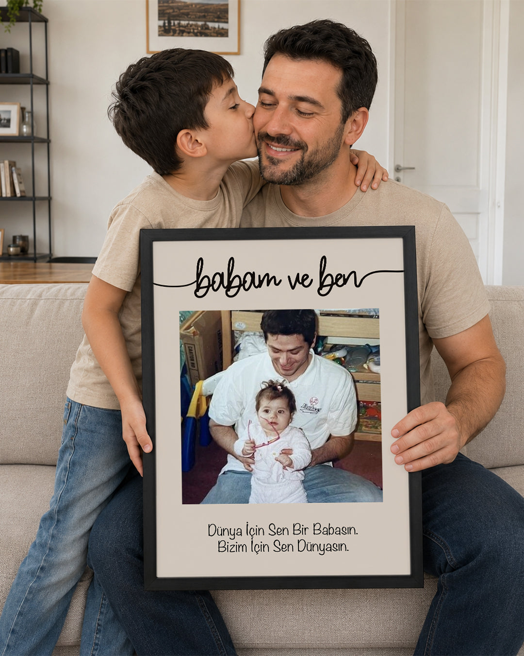 Babam ve Ben Sözlü Fotoğraflı Poster Tablosu