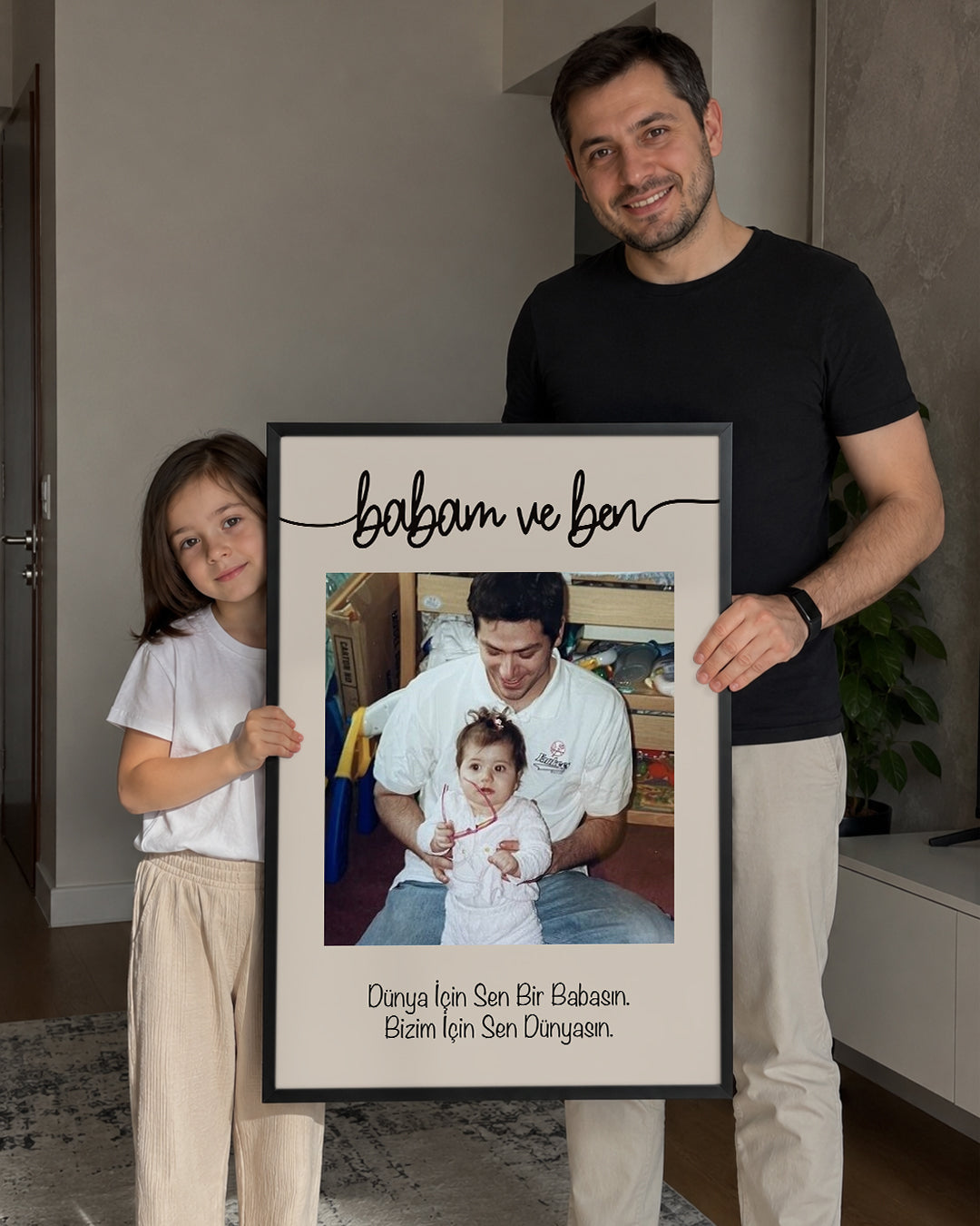 Babam ve Ben Sözlü Fotoğraflı Poster Tablosu