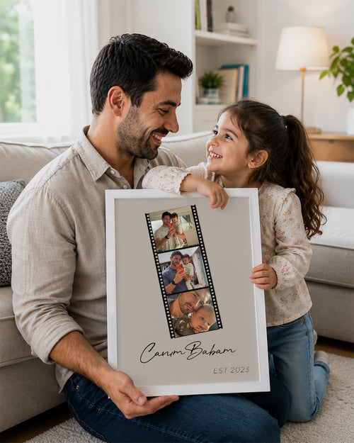 Babama Hediye Film Şerit 3 Fotoğraflı Poster Tablosu