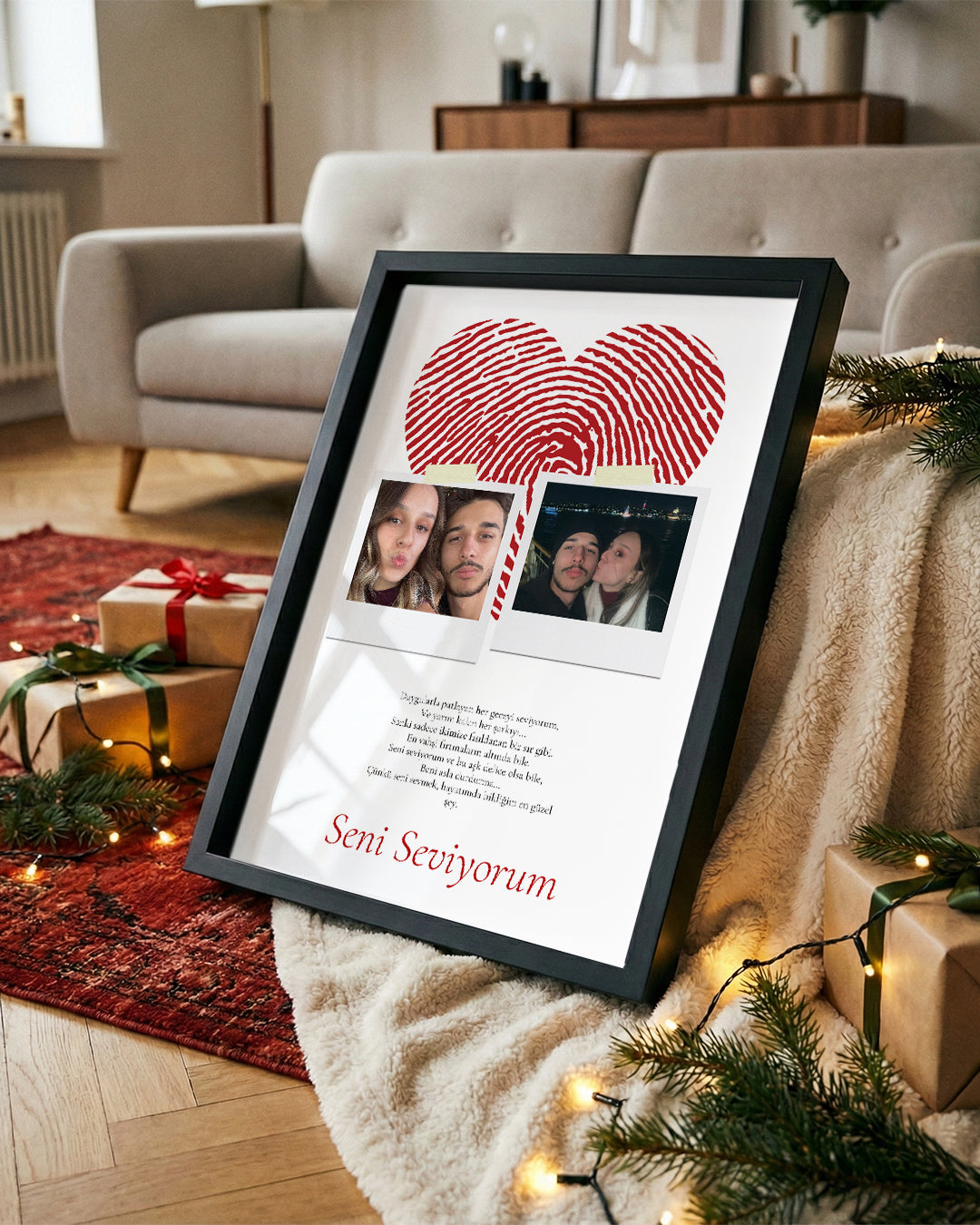 Loveprint – Parmak İzi & Çift Fotoğraf Poster Tablosu
