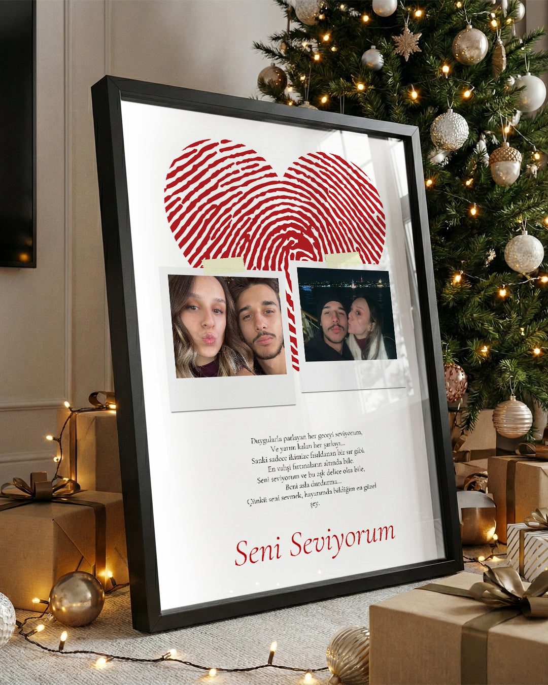 Loveprint – Parmak İzi & Çift Fotoğraf Poster Tablosu