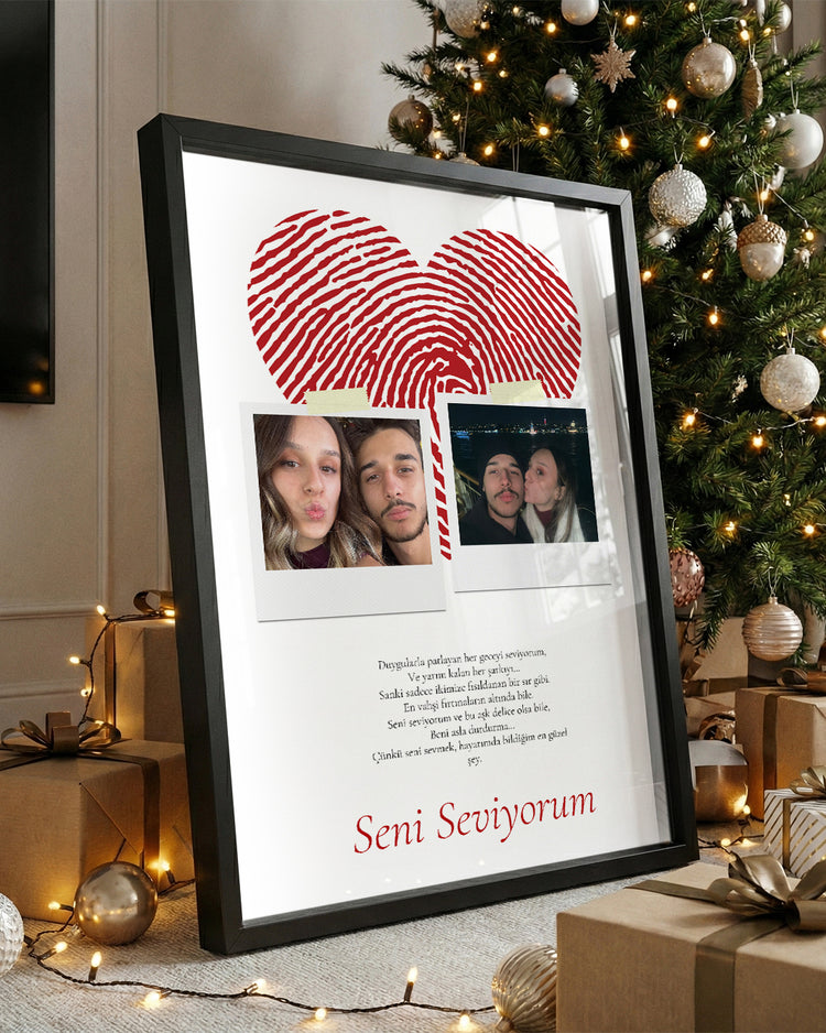 Loveprint – Parmak İzi & Çift Fotoğraf Poster Tablosu