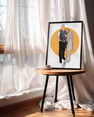 Babalara Özel Çizim Karikatür Poster Tablo