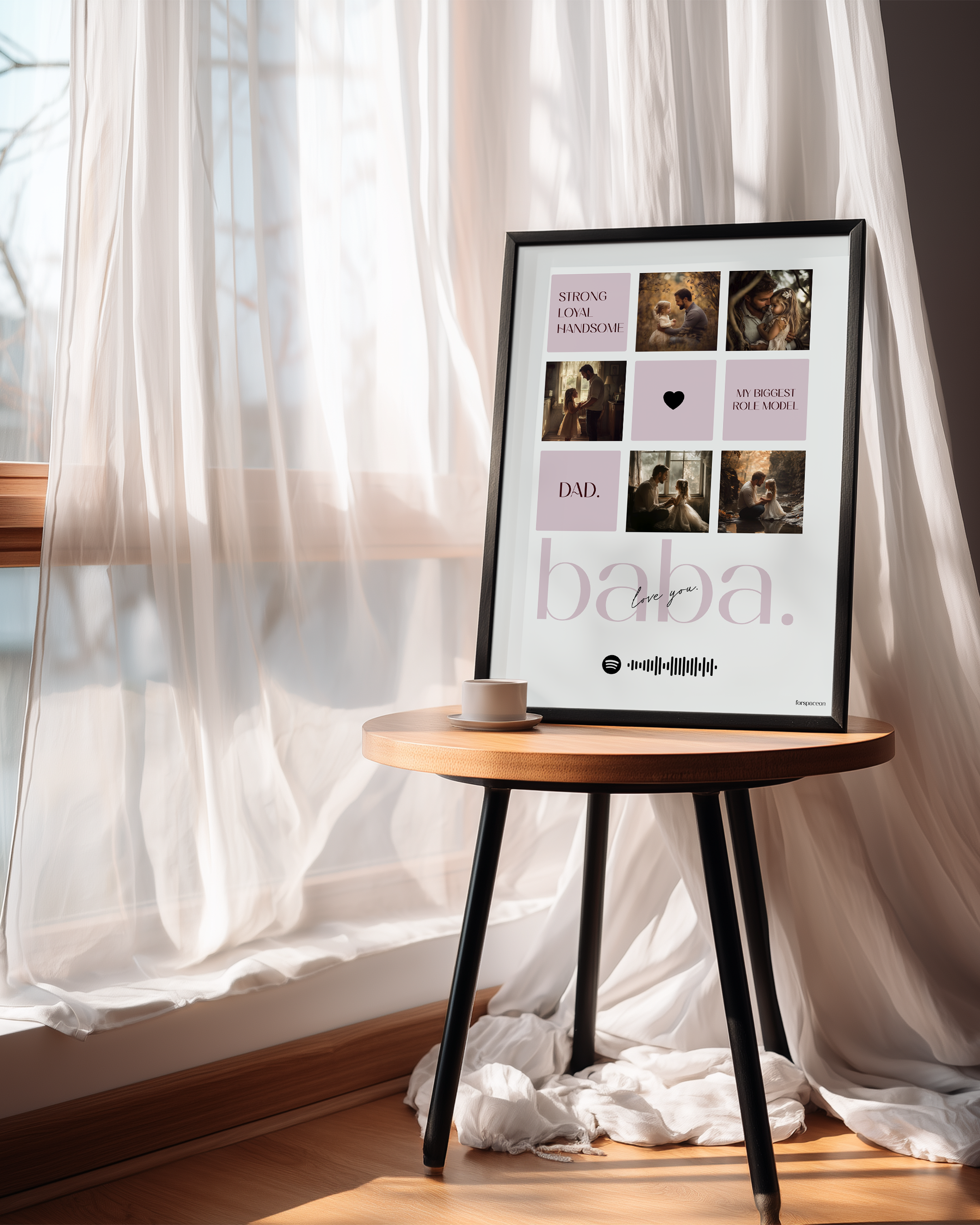 Babalara Özel 5 Fotoğraflı Kolaj Poster Tablo