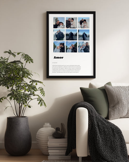 "Amor" Yazılı Fotoğraflı Poster Tablosu