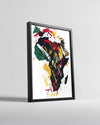 Afrika Haritası - Soyut Sanat Poster Tablosu