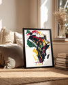 Afrika Haritası - Soyut Sanat Poster Tablosu