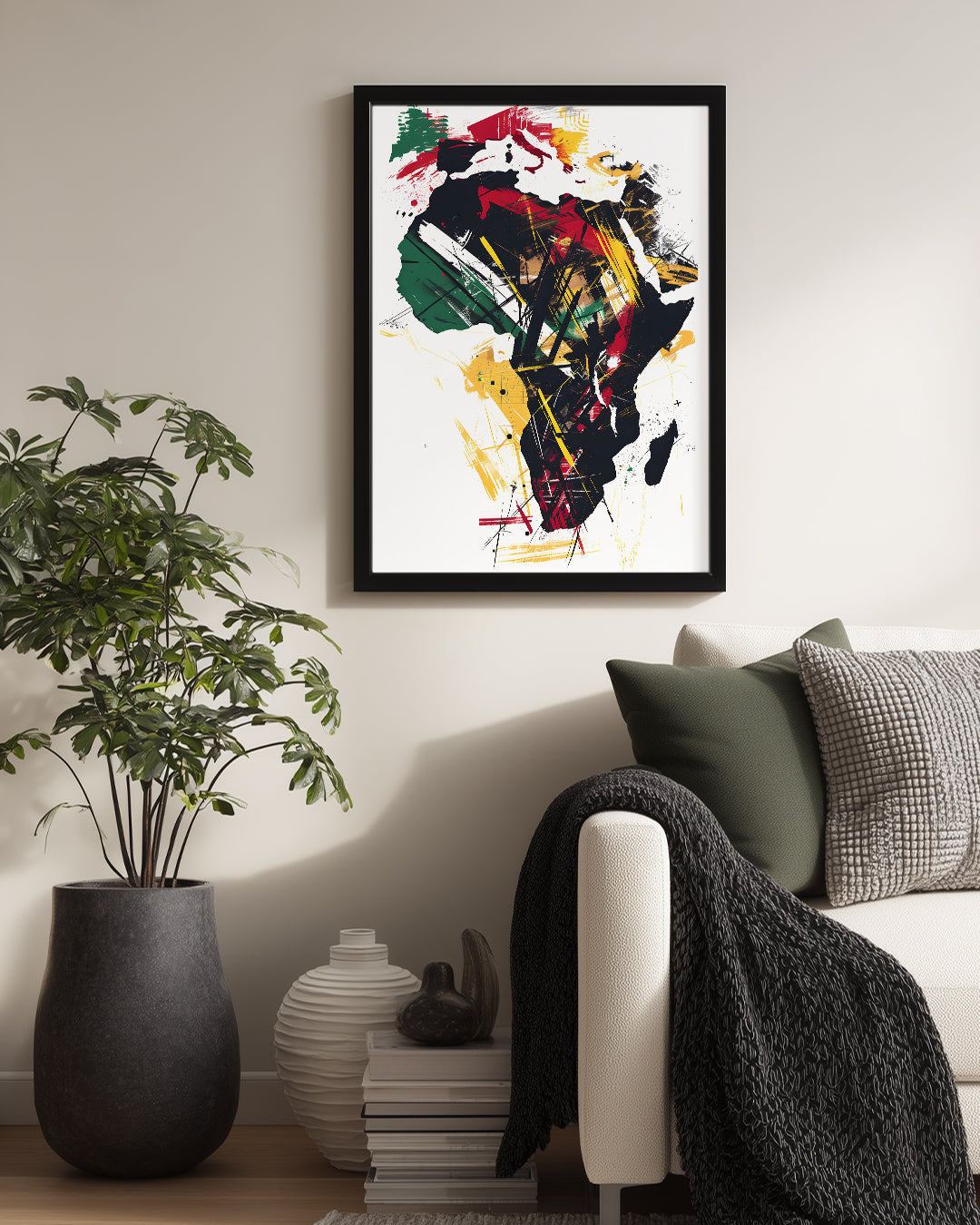 Afrika Haritası - Soyut Sanat Poster Tablosu
