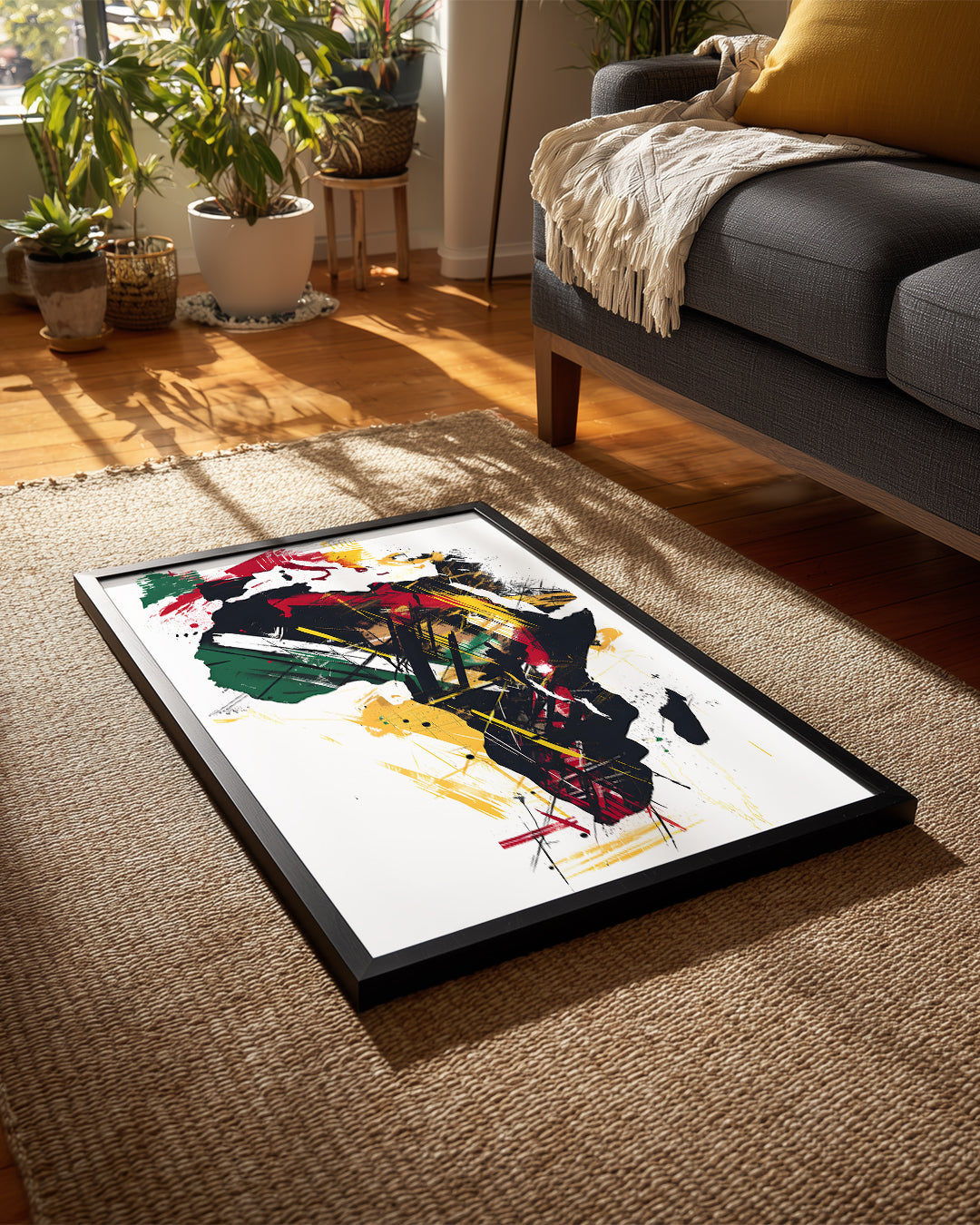Afrika Haritası - Soyut Sanat Poster Tablosu