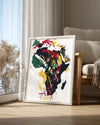 Afrika Haritası - Soyut Sanat Poster Tablosu