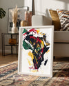 Afrika Haritası - Soyut Sanat Poster Tablosu