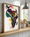 Afrika Haritası - Soyut Sanat Poster Tablosu