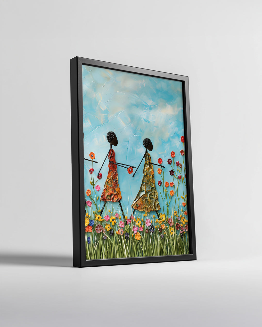 Afrikalı Kadınlar Ve Çiçekler - Etnik Poster Tablosu