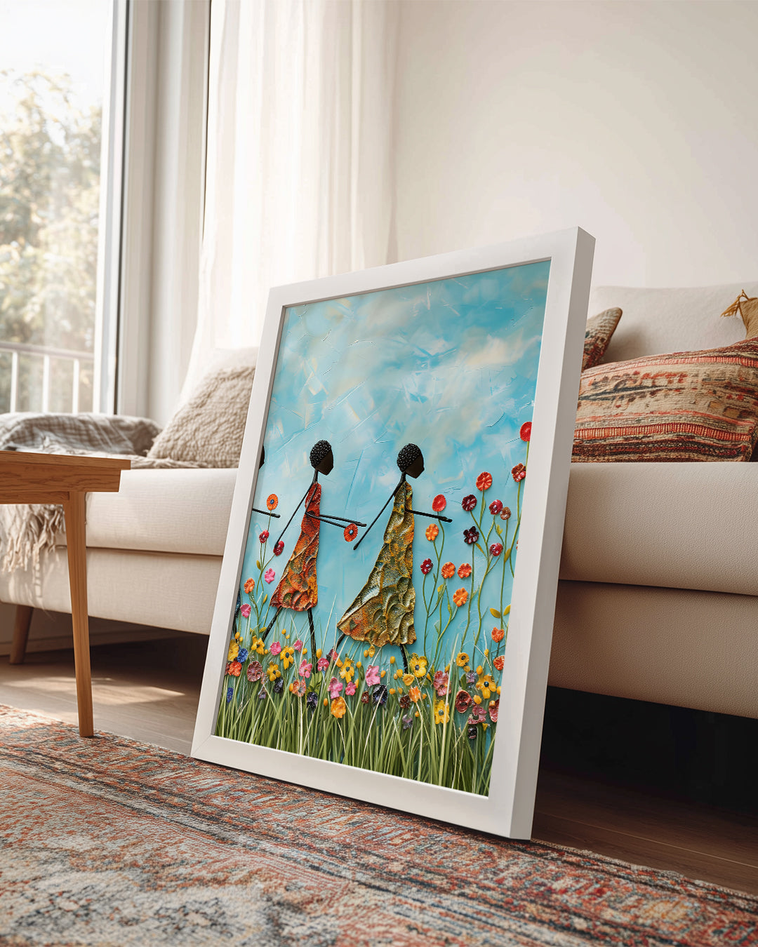 Afrikalı Kadınlar Ve Çiçekler - Etnik Poster Tablosu