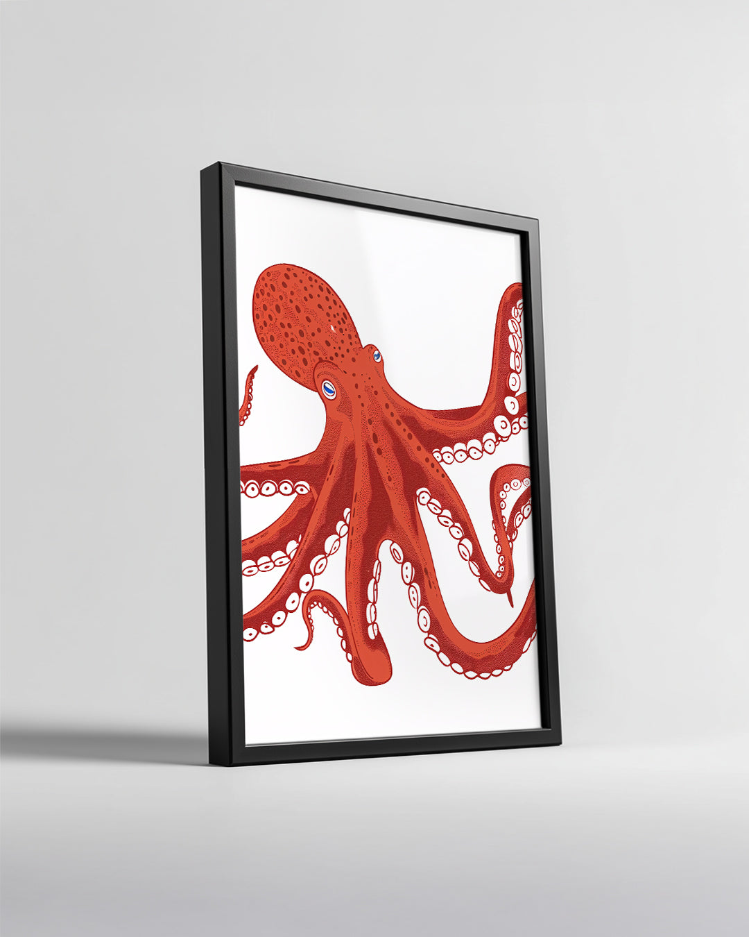 Ahtapot - Kırmızı Duygu Poster Tablosu