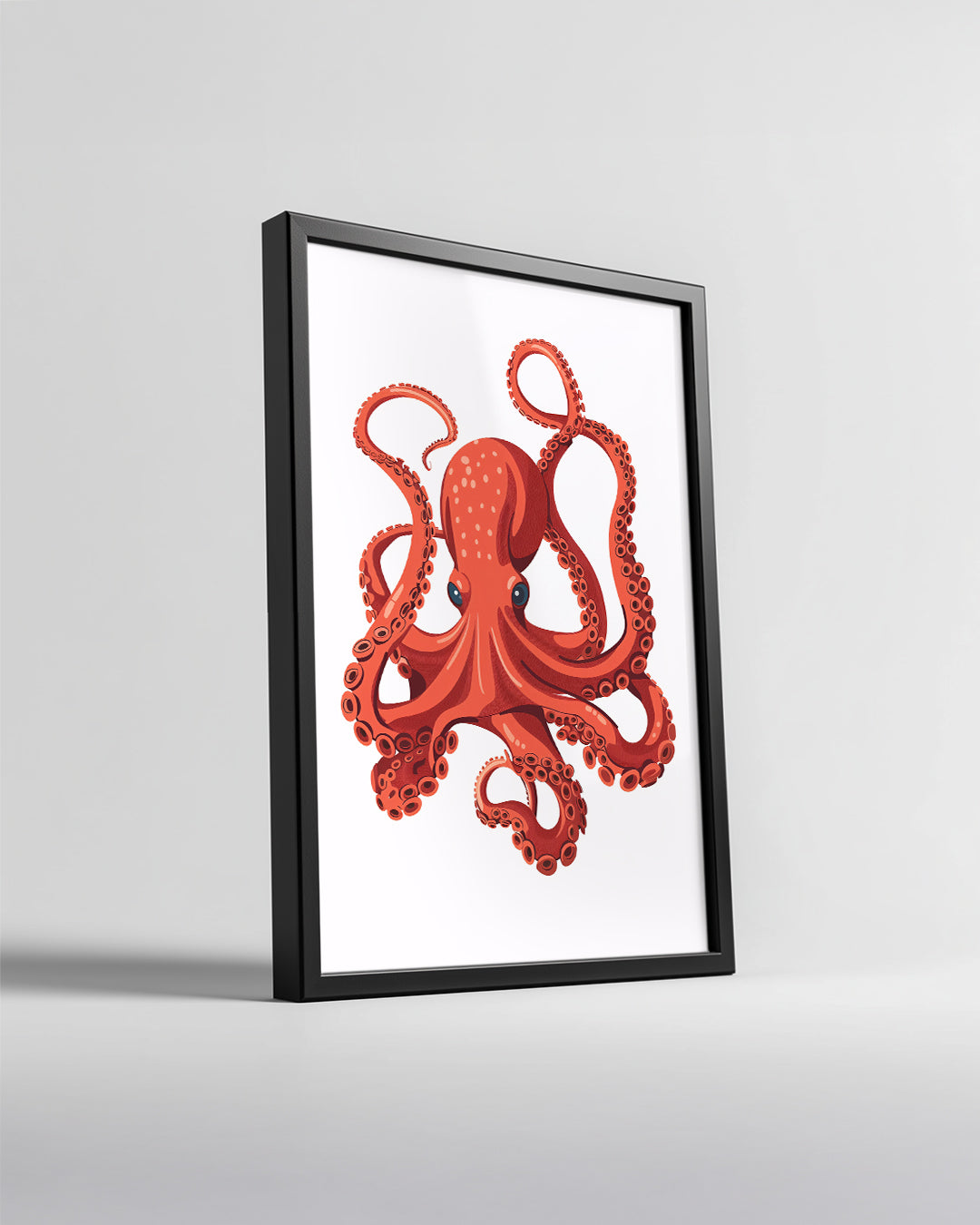 Ahtapot - Kırmızı Duygular Poster Tablosu